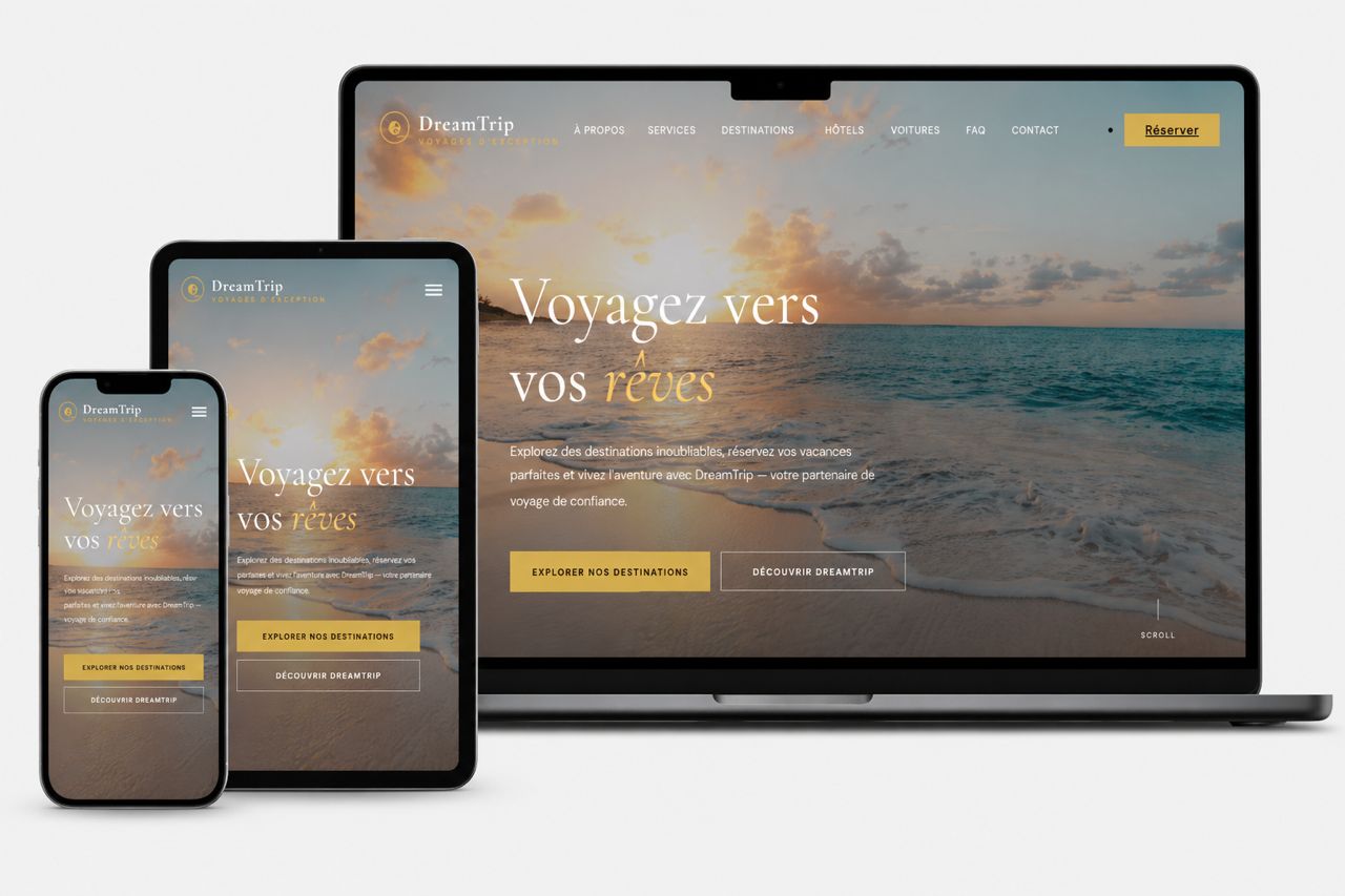 Mockup du site DreamTrip
